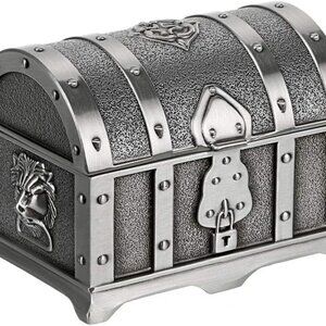 Metal Jewelry Box Treasure Trinket Chest Ring Earrings Necklace Small